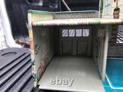 Vintage 1950's Marx Tin Metal Doll House Disney Room 2 story house with furniture