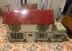 Vintage 1950's Marx Tin Metal Lithograph Dollhouse & 21 Pieces Of Furniture