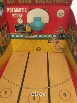 Vintage! 1950's Marx Toys All Star Basketball Tin Metal Game WithBox Mark-O-Matic