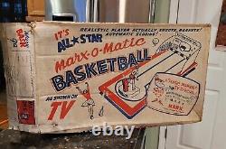 Vintage 1950's Marx-o-Matic All-Star Basketball Game with Original Box & Balls