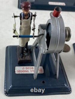 Vintage 1950's Tin Line Mar Toys Steam-engine Accessories Saw Grinder