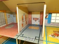 Vintage 1950s 1960s Marx Tin Litho 6-Room Dollhouse