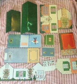 Vintage 1950s MARX Tin Litho Metal DOLLHOUSE Two Story Colonial with Breezeway New