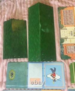 Vintage 1950s MARX Tin Litho Metal DOLLHOUSE Two Story Colonial with Breezeway New