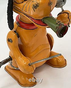 Vintage 1950s Marx Disney Pluto the Drum Major Wind Up Tin Toy Litho Japan