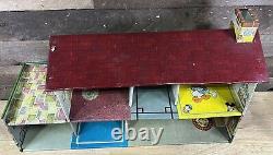 Vintage 1950s Marx Dollhouse Tin Metal Litho Colonial Doll House WithFurniture