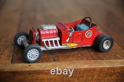 Vintage 1950s Marx Hot Rod Racing T bucket Tin Toy Car roadster Japan