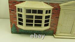 Vintage 1950s Marx Metal Tin Litho Dollhouse Suburban Colonial with Furniture