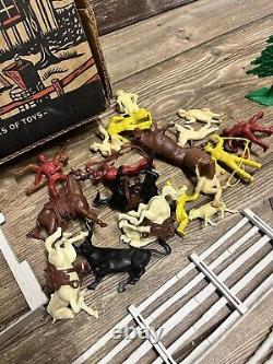 Vintage 1950s Marx Roy Rogers Rodeo Toy Playset with Original Box