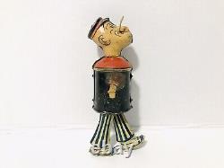 Vintage 1950s Marx U. S. A. Tin Walking Popeye Wind Up Toy, Works