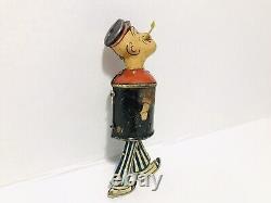 Vintage 1950s Marx U. S. A. Tin Walking Popeye Wind Up Toy, Works