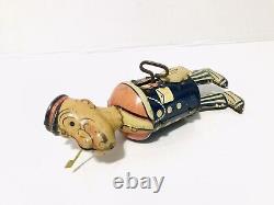 Vintage 1950s Marx U. S. A. Tin Walking Popeye Wind Up Toy, Works