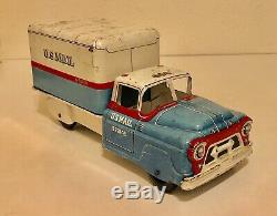 Vintage 1950s Marx U S Mail Delivery Truck Original Tin Litho Design