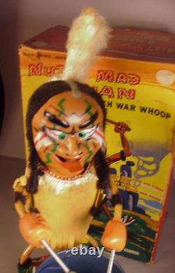 Vintage 1960's Marx Nutty Mad Indian Battery operated Toy in Box Japan #2 AS IS
