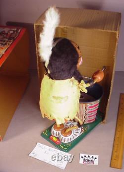 Vintage 1960's Marx Nutty Mad Indian Battery operated Toy in Box Japan #2 AS IS
