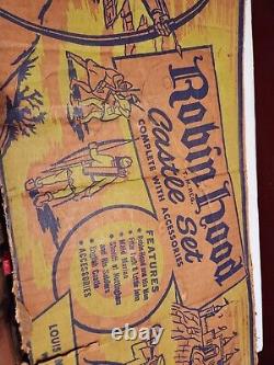 Vintage 1960's Marx Robinhood Castle Play Set 4720 Tin Litho