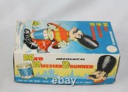 Vintage 1960s MARX Mad Russian Drummer Tin Wind Up Toy in Box VGC WORKS Japan
