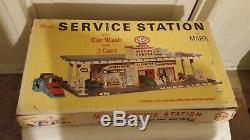 Vintage 1961 Marx Service Station Original Tin Litho withBox No. 3474 NICE