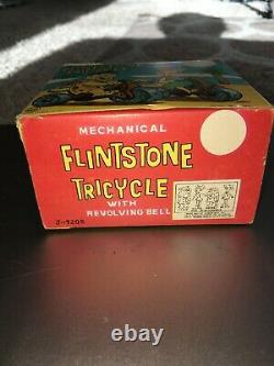 Vintage 1962 Marx Flintstones Dino On Trike Celluloid And Tin Wind Up