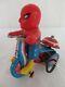 Vintage 1968 MARX Tin Wind Up Marvel Super Hero SPIDER-MAN WORKING Tricycle
