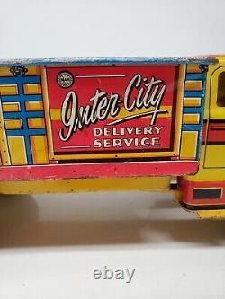 Vintage 50's MARX Inter-City Delivery Service Litho Metal Truck Original