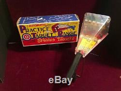 Vintage 50's Marx Practice Target Range Shooting Gallery Tin Toy, Box, Works