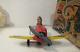 Vintage 50's Rollover Plane Louis Marx Co Wind Up Tin Airplane Propeller Boxed