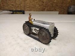 Vintage 9 Marx Tin Litho Wind Up Caterpillar Track Type Tractor Bulldozer
