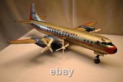 Vintage American Airlines Marx N6100A Battery-Powered Tin Toy Airplane 1960S Old