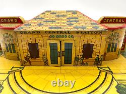 Vintage Antique 1930s Marx Grand Central Station Tin Litho Toy O Train Station