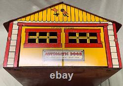 Vintage Antique MARX Automatic Garage Door Toy Tin Lithograph Works Beautiful