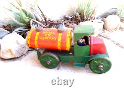 Vintage Antique MARX ROYAL Oil COMPANY Tin toy Windup Tanker Truck Barn find