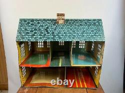 Vintage Antique Metal Tin Dollhouse Playhouse Renwal Marx Mini Toy Mid Century