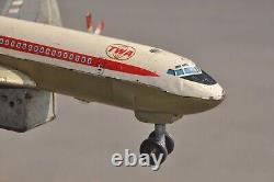 Vintage Battery MARX Trademark TWA N791TW Super Jet Airplane Litho Tin Toy, Japan