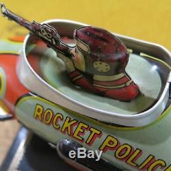 Vintage Buck Rogers Rocket Police Patrol Tin Windup Ship Marx 1927 Patent Green