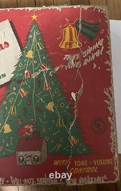 Vintage Christmas Electric Bells by Criterion Marx Tin House Santa with Box Works