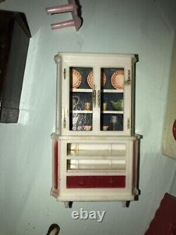 Vintage Dollhouse T Cohn Tin Litho Mid Century 2 Story Furniture MARX Type 1948