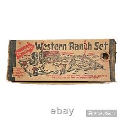 Vintage Early 1950s Marx Western Ranch Set Comes With Extra Cowboys