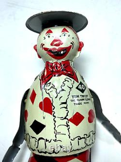Vintage Ferdinand Strauss Tin Litho Windup Tom Twist Funny Clown Marx Chein