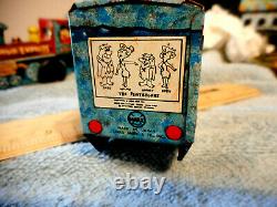 Vintage Flintstones Bedrock Express Choo choo Train tin wind up toy Marx 60s
