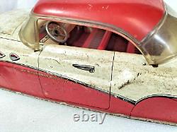 Vintage Giant Tin Litho Car Sedan by Louis MARX U. S. A. 50.5cm Tin Toy Car AF