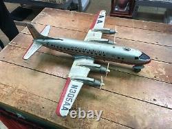 Vintage LINE MAR Marx Toys Line Tin Battery Airplane American Airlines N305AA