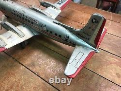 Vintage LINE MAR Marx Toys Line Tin Battery Airplane American Airlines N305AA