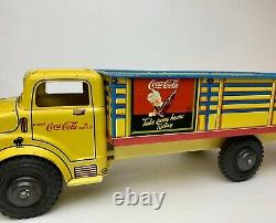Vintage Large 18 MARX COCA COLA SPRITE BOY Pressed Steel & Tin Litho Truck NICE