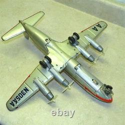 Vintage Line Mar Japan Tin American Airlines DC7 Plane, Battery Operated