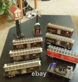Vintage Lot of Marx Box Cars, Railroad Crossing, Conductor Tower & Rare 2 man