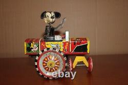 Vintage Louis Marx 1940s Walt Disney Mickey Mouse Dipsy Car Windup Tin Toy