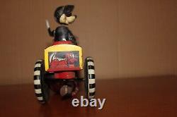 Vintage Louis Marx 1940s Walt Disney Mickey Mouse Dipsy Car Windup Tin Toy