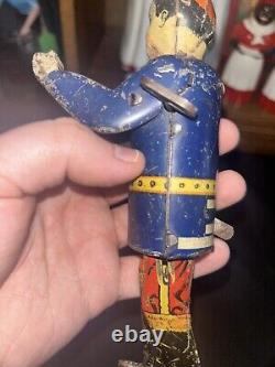 Vintage Louis Marx & Co. Tin Litho Toy Climbing Fireman Smokey Joe 1934 READ