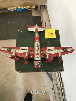 Vintage Louis Marx MAR Tin Lithograph Flying Fortress 2095 Bomber